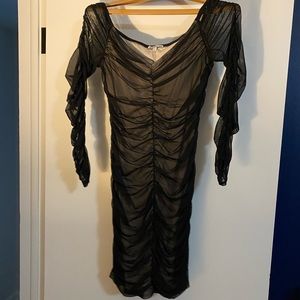 Charlotte Russe bodycon nude illusion minidress.